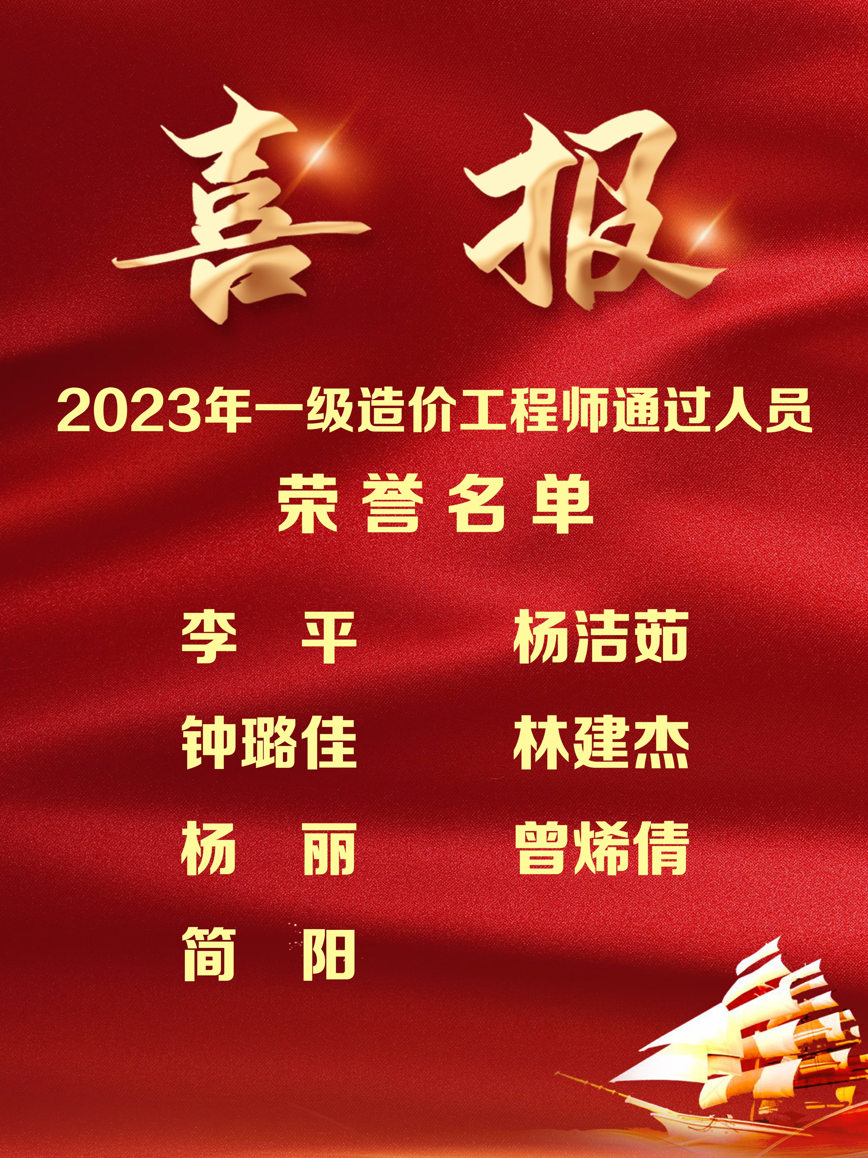 喜報(bào)！熱烈祝賀我司多名員工通過一級(jí)造價(jià)工程師考試！